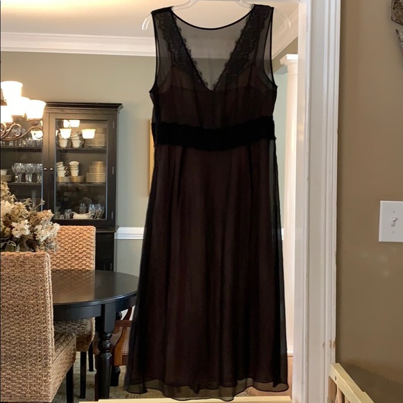 Beautiful LOFT Black silk dress 10 - Picture 3 of 5